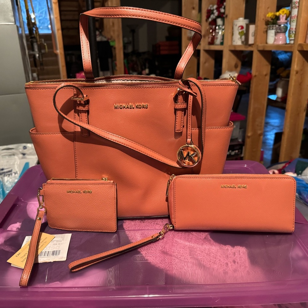 Michael Kors Orange Women's Bag Set